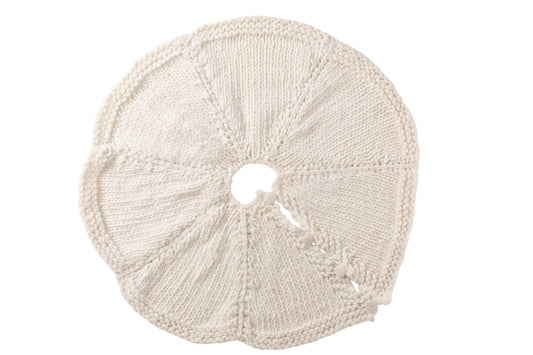 Christmas Tree Skirt Knitted Polyester White