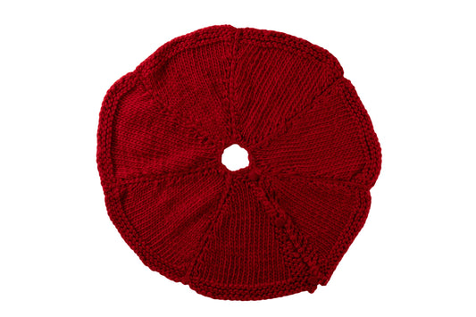 Christmas Tree Skirt Knitted Polyester Christmas Red