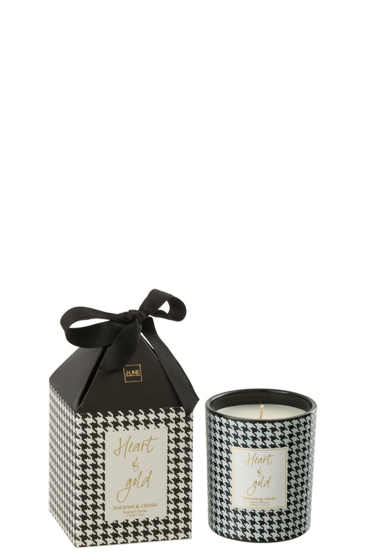 Geurkaars Heart Of Gold Was Wit/Zwart Small