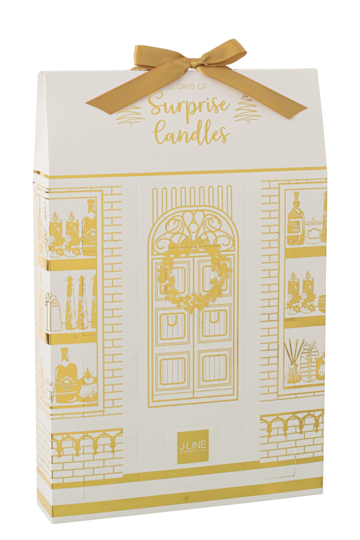 Geurkaars 12 Candles Surprise Window Was Goudkleurig/Wit
