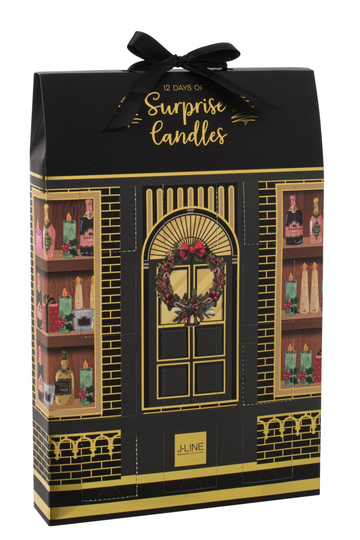 Geurkaars 12 Candles Surprise Window Was Zwart/Meerkleurig