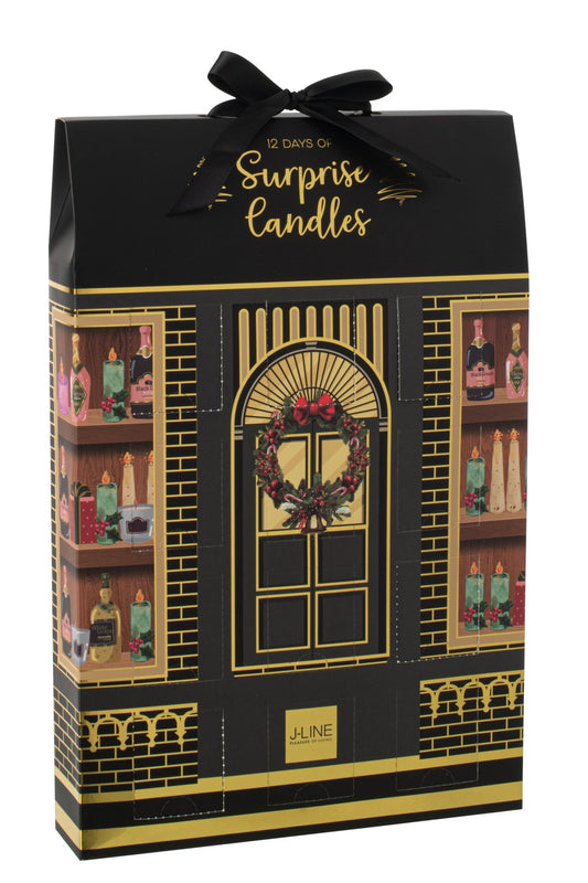 Geurkaars 12 Candles Surprise Window Was Zwart/Meerkleurig