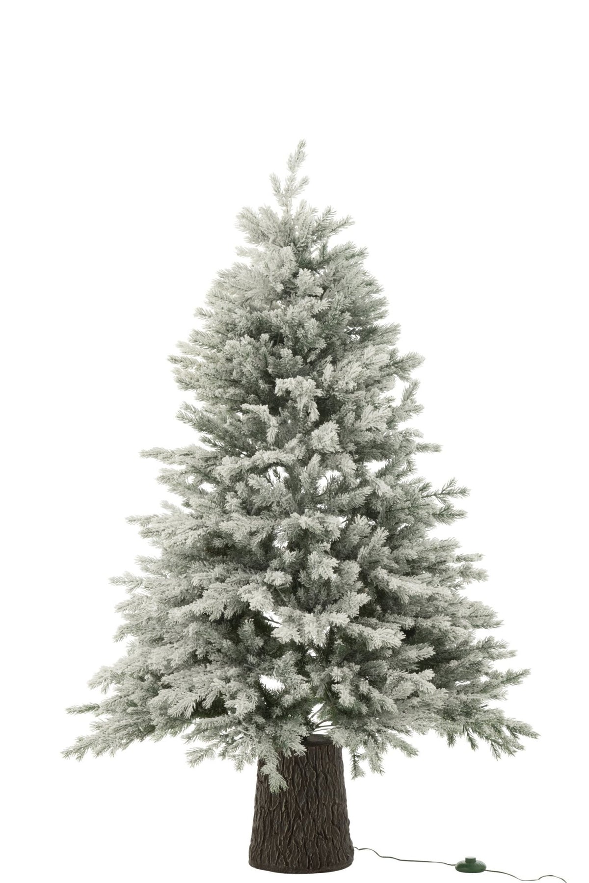Christmas Tree 600 LED Wooden Base Snowy Artificial Dark Green