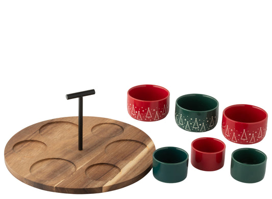 Tapas serving board chalkboard Christmas red/dark green large
