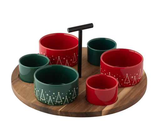 Tapas serving board chalkboard Christmas red/dark green large