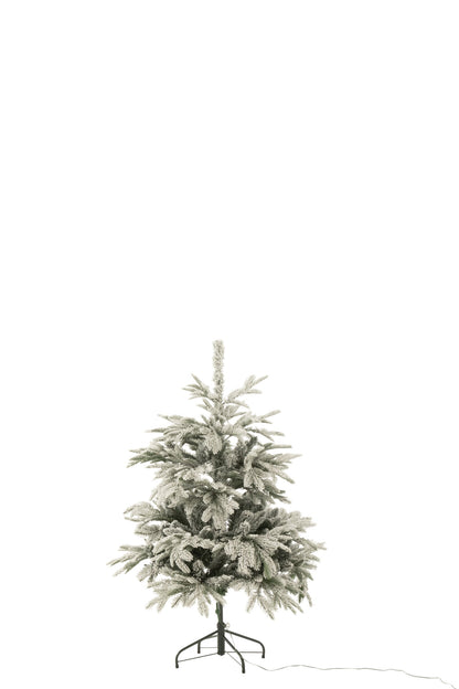 Christmas Tree 120 LED Snowy Artificial Dark Green/White Small