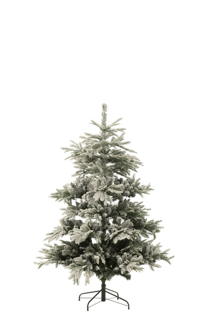 Christmas Tree 270 LED Snowy Artificial Dark Green/White Medium