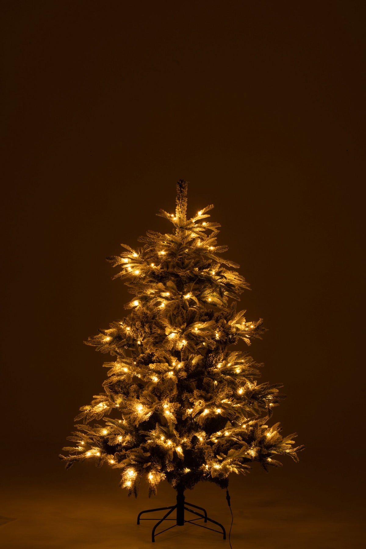 Christmas Tree 270 LED Snowy Artificial Dark Green/White Medium