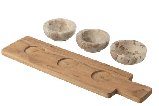 Spice set natural/beige marble
