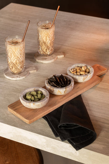 Kruiden set marmer naturel/beige