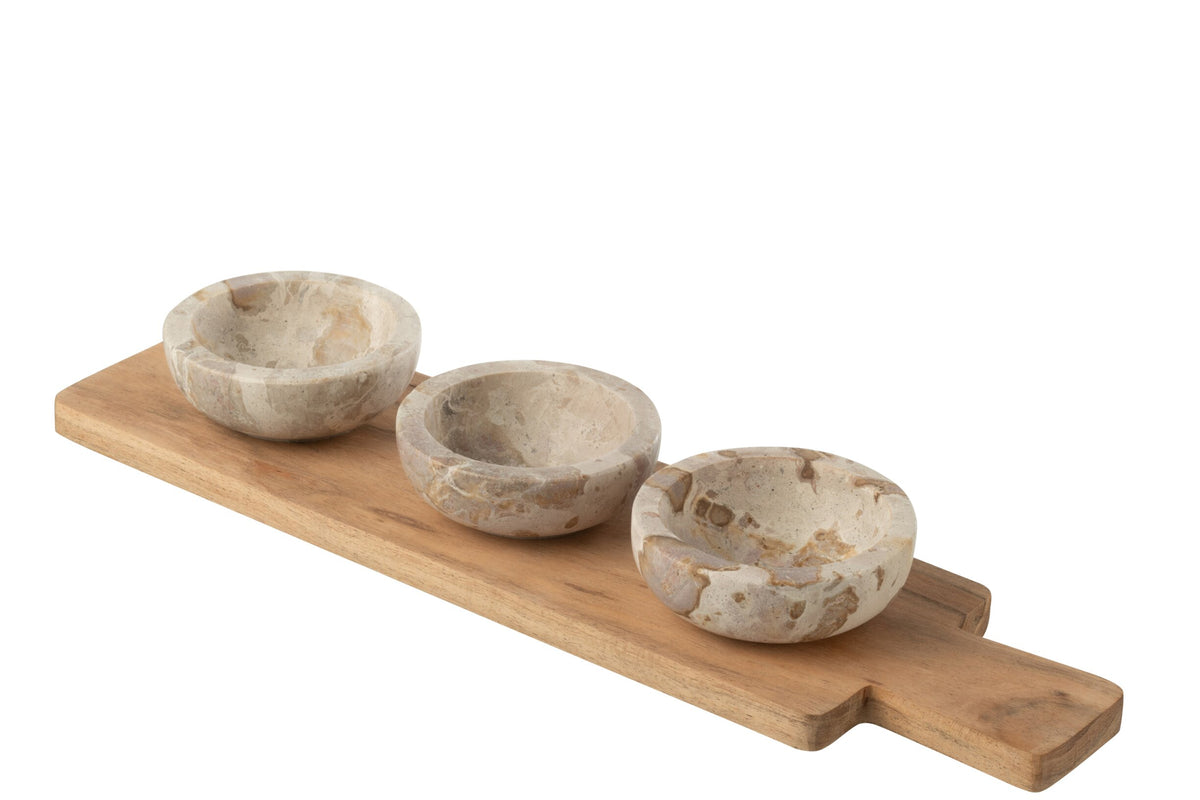 Kruiden set marmer naturel/beige