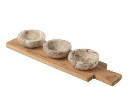 Kruiden set marmer naturel/beige