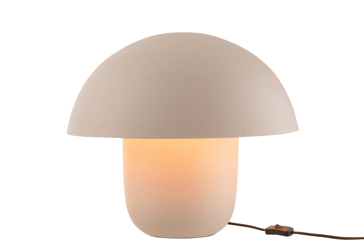 Large greige iron table lamp