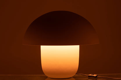 Large greige iron table lamp