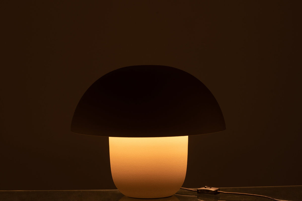 Table lamp iron taupe medium