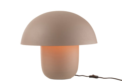 Large taupe iron table lamp