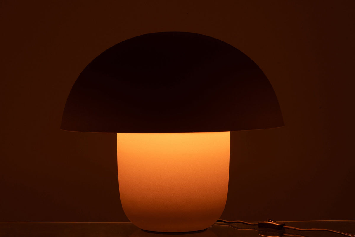 Large taupe iron table lamp