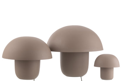 Large taupe iron table lamp
