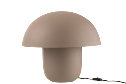 Large taupe iron table lamp