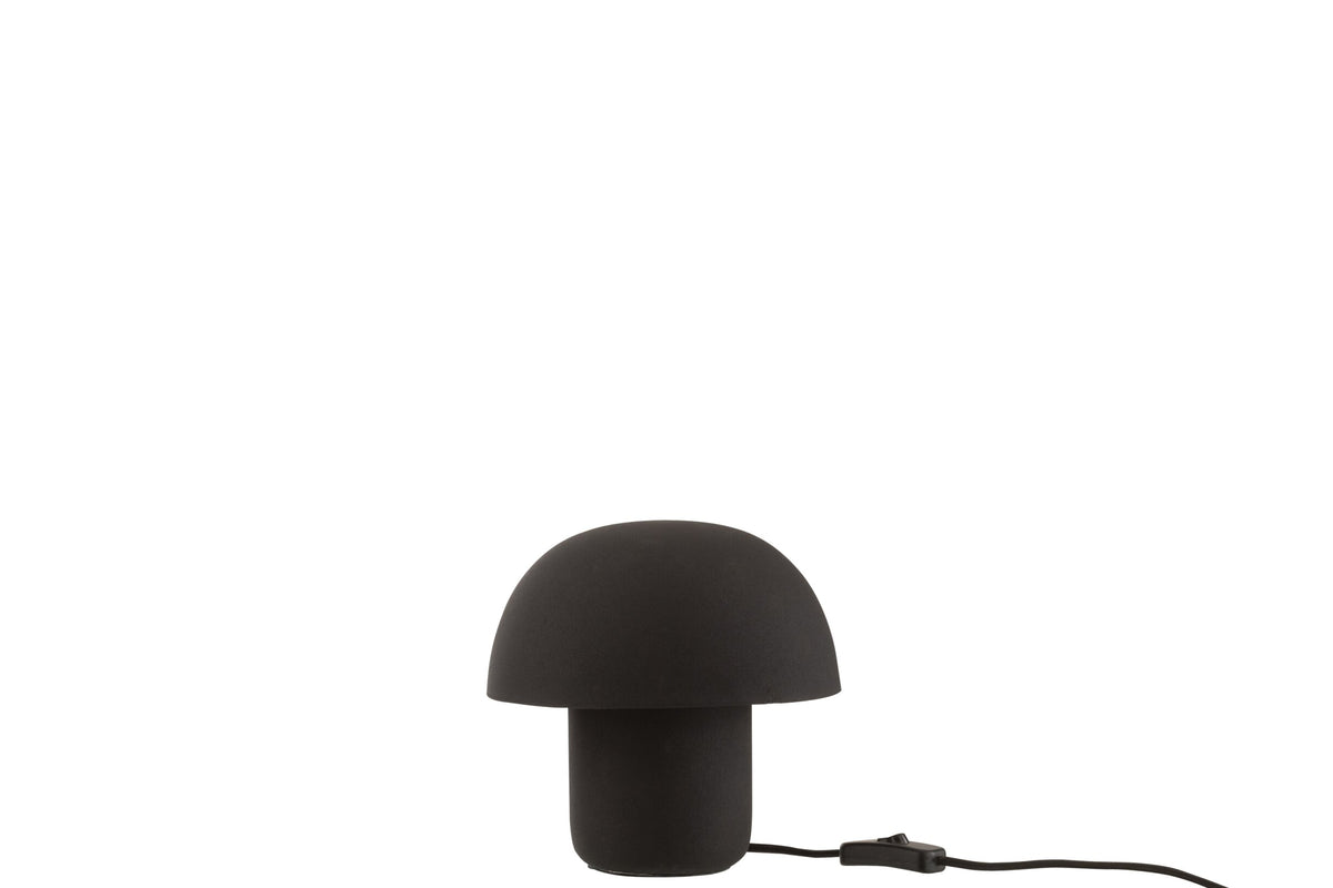 Small black iron table lamp