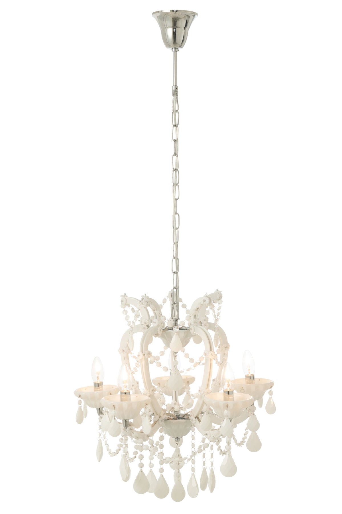 Ceiling lamp chandelier antique glass white