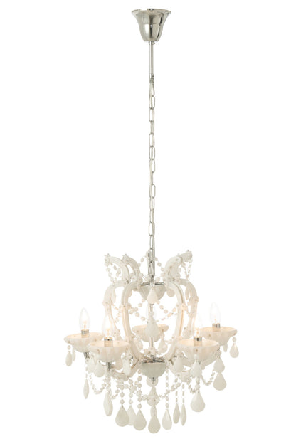 Ceiling lamp chandelier antique glass white
