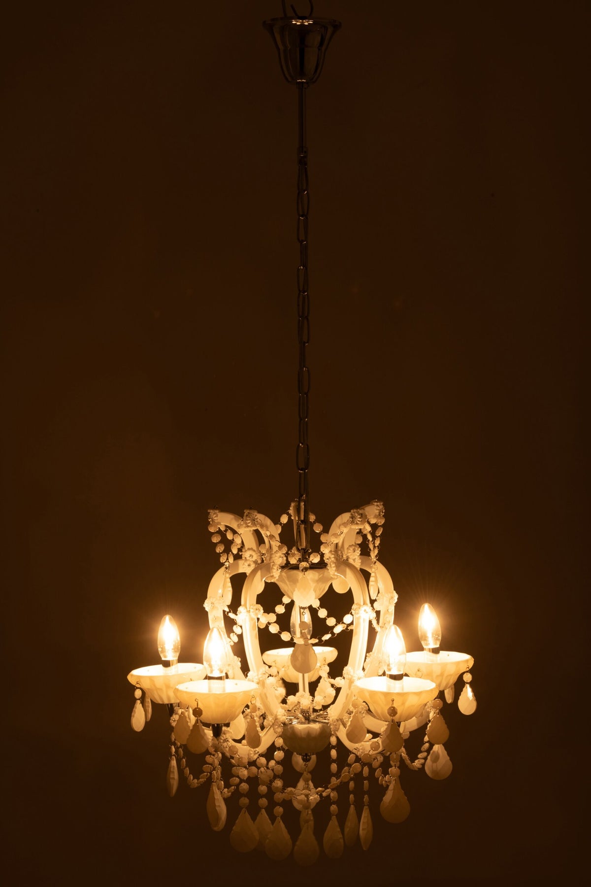 Ceiling lamp chandelier antique glass white