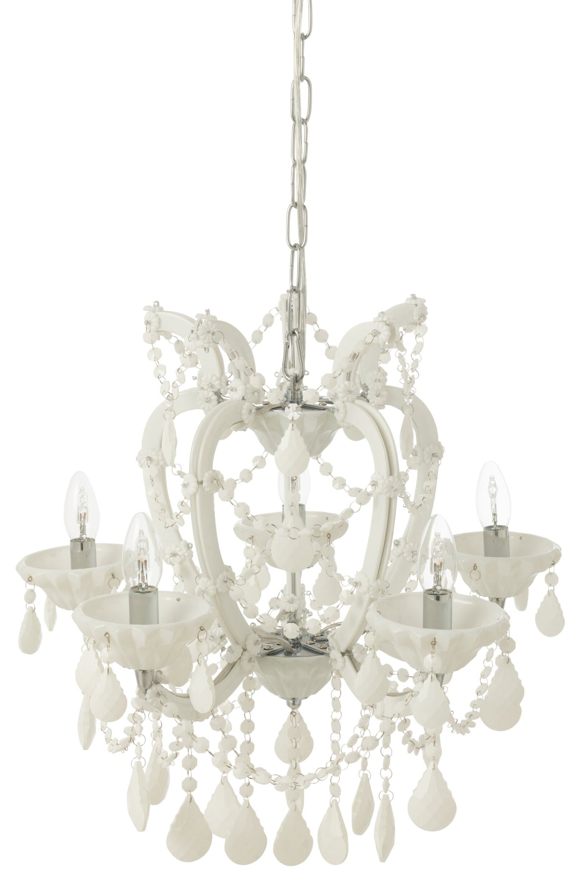 Ceiling lamp chandelier antique glass white