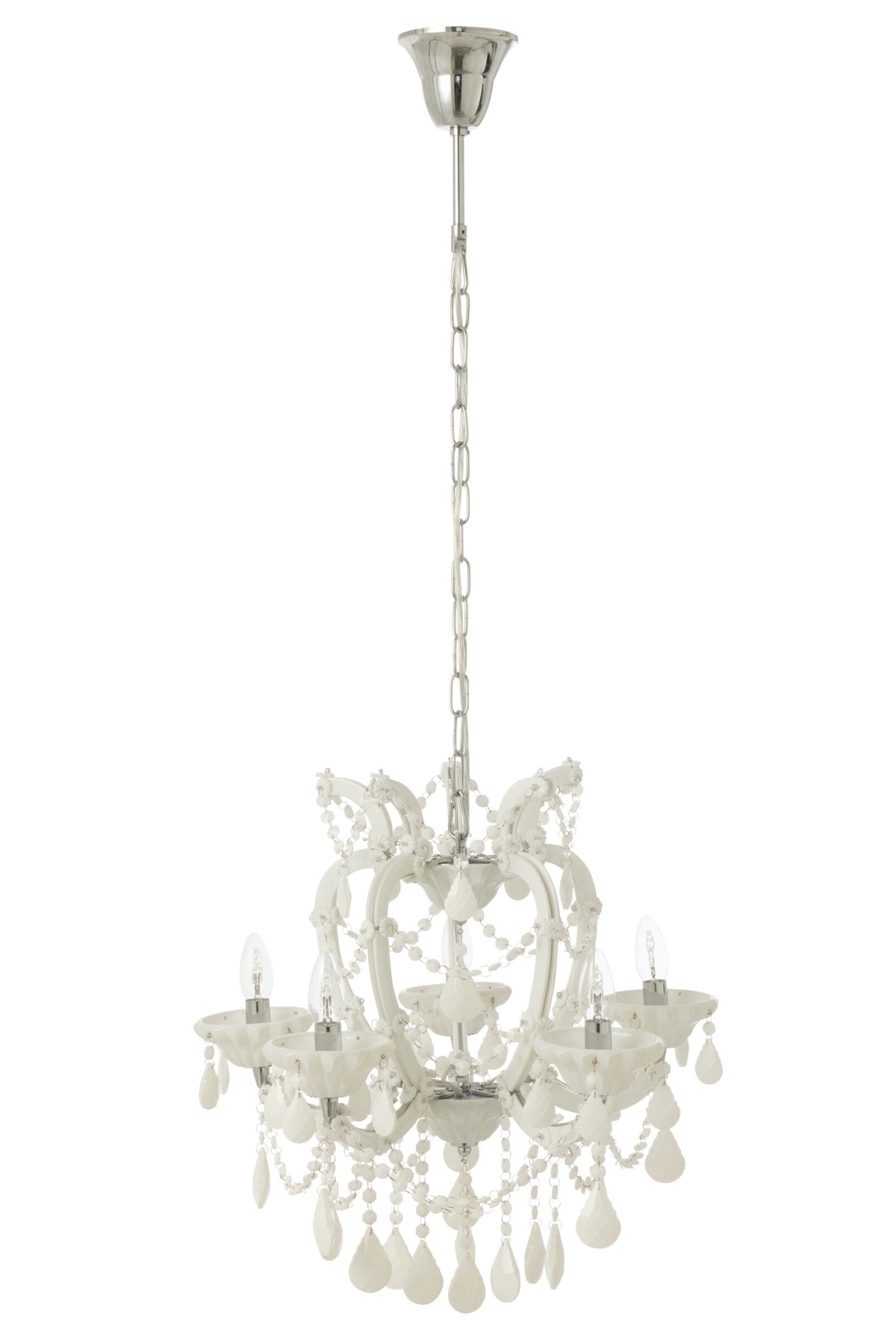 Ceiling lamp chandelier antique glass white