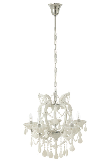 Ceiling lamp chandelier antique glass white