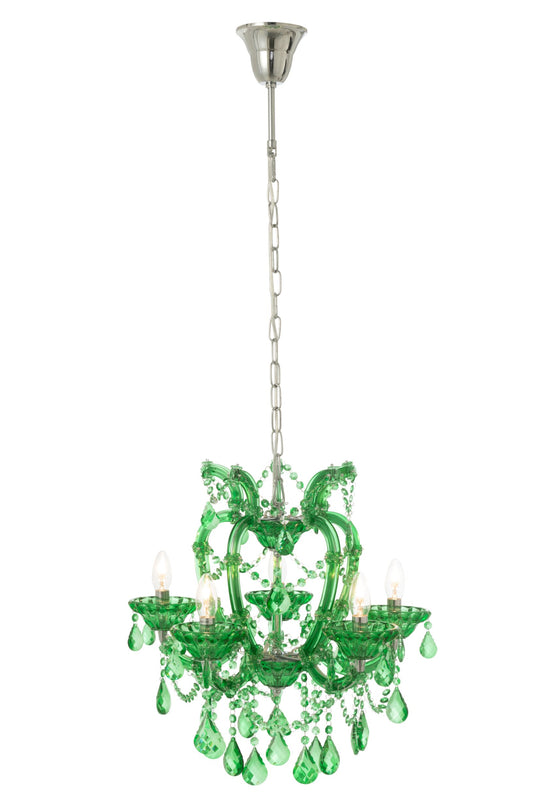 Plafonnier lustre en verre antique vert émeraude