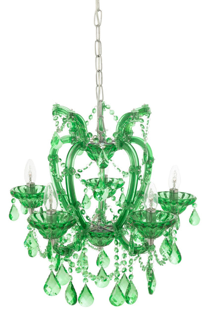 Ceiling lamp chandelier antique glass emerald green