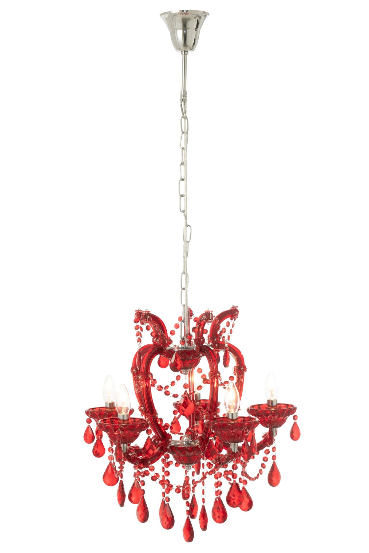 Ceiling lamp chandelier antique glass red