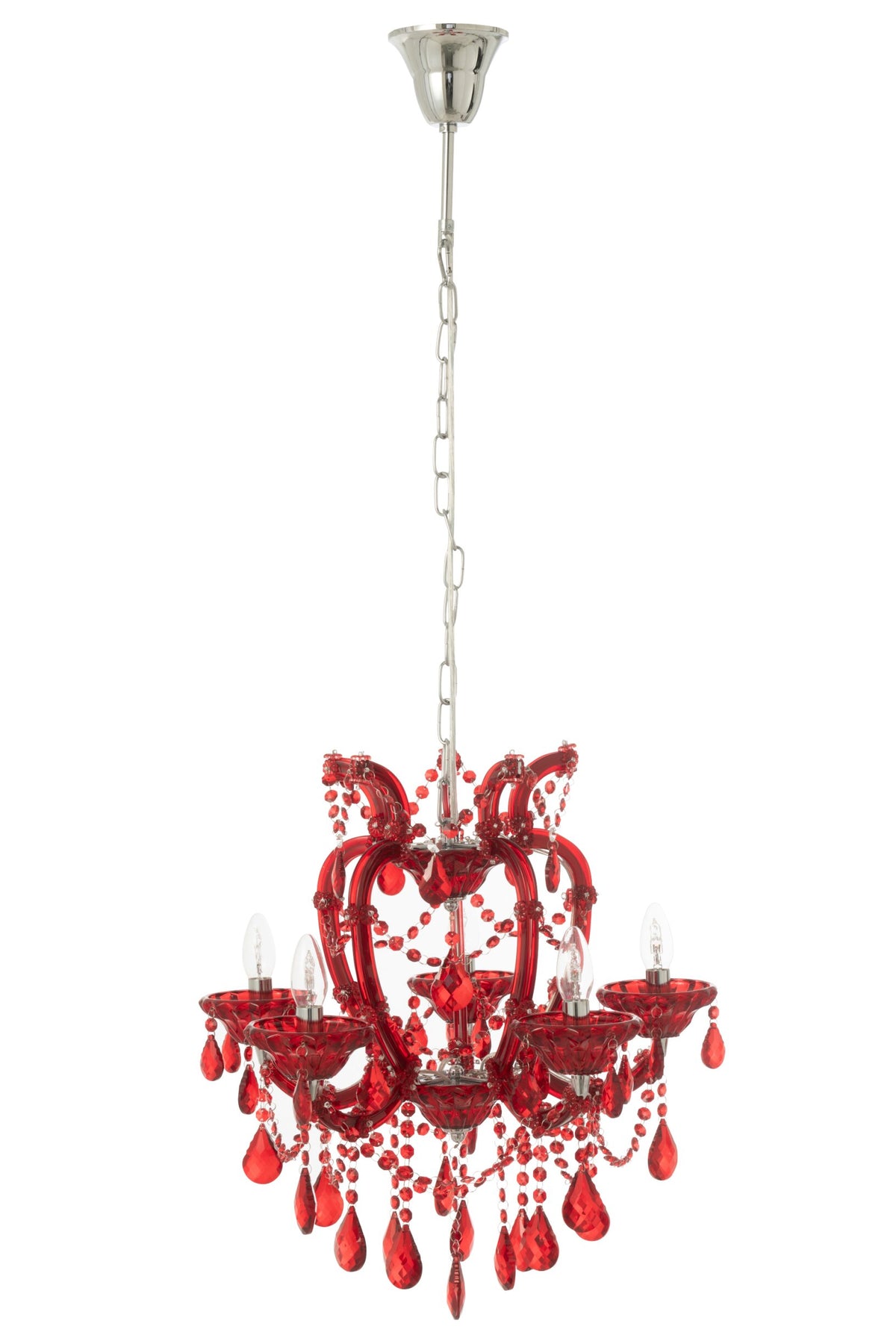Ceiling lamp chandelier antique glass red
