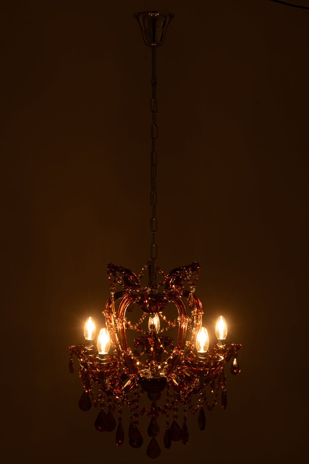 Plafonnier lustre ancien verre marron