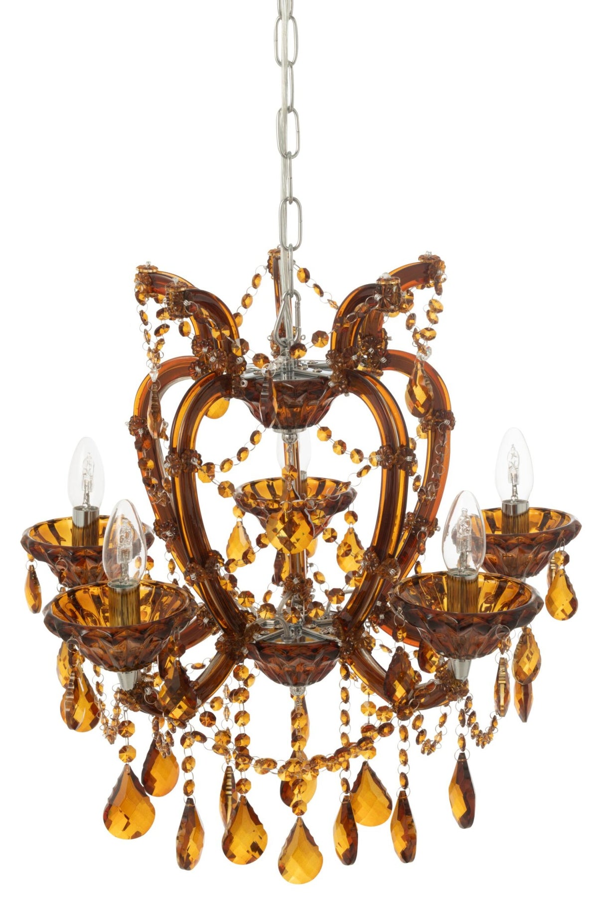 Plafonnier lustre ancien verre marron