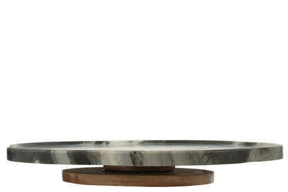 Serving Board Turning Marble Black/Light Grey