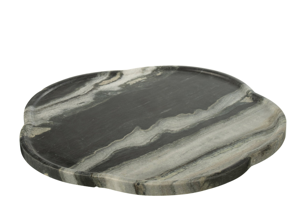 Serving Board Turning Marble Black/Light Grey
