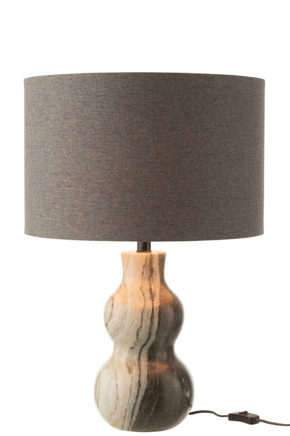 Table lamp base marble black/light grey