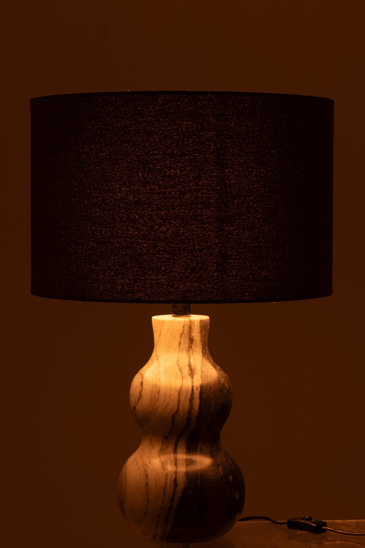Table lamp base marble black/light grey