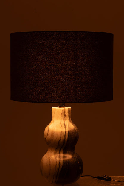 Table lamp base marble black/light grey