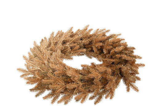 Wreath Artificial Plastic Gold Colored Large