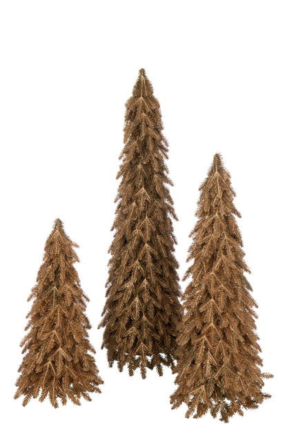 Christmas Tree Artificial Plastic Gold Colored Large