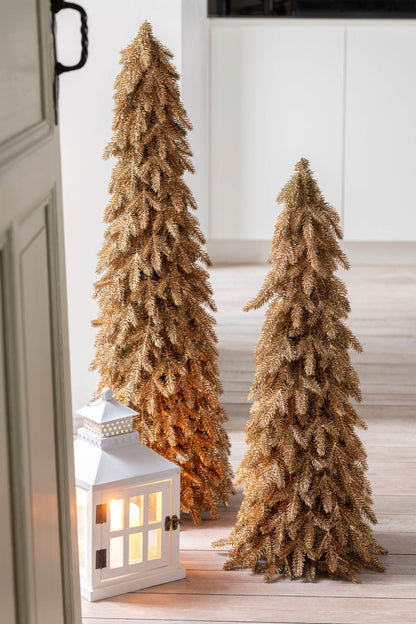 Christmas Tree Artificial Plastic Gold Colored Large