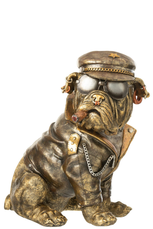 Bulldog B Cigarette Polyresin Antique Brown
