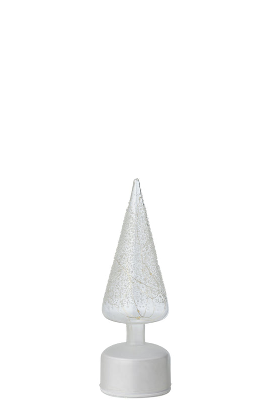 Tree LED Turning Glass White/Transparent Small