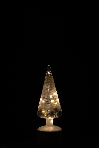 Tree LED Turning Glass White/Transparent Small