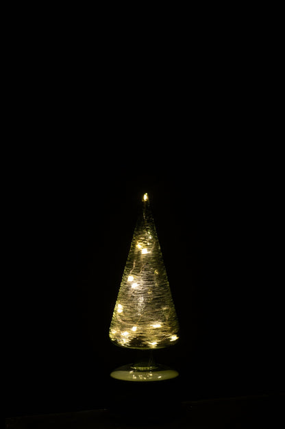 Tree LED Turning Glass Green Small