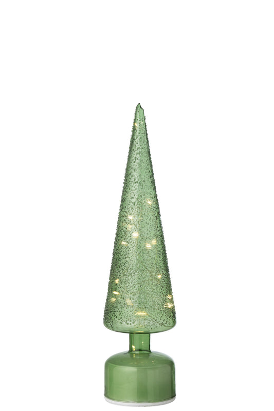 Tree LED Turning Glass Green Large