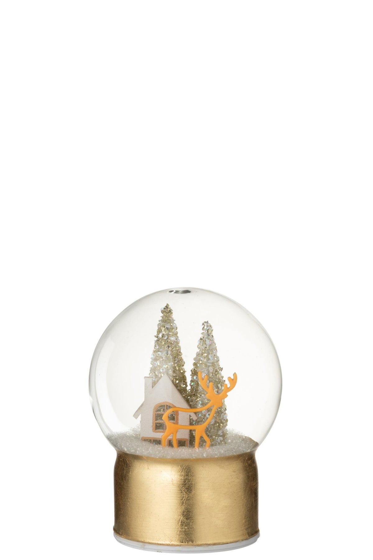Ball LED Reindeer Glass Gold Colored/White Small